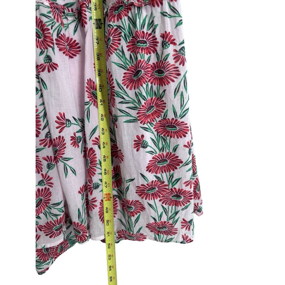 BANJANAN Constance Dress XS Dune Daisy Red Floral Cotton Maxi Dress - Picture 8 of 14